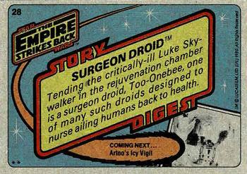 1980 Topps Star Wars: The Empire Strikes Back #28 Surgeon Droid Back