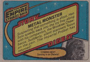 1980 Topps Star Wars: The Empire Strikes Back #30 Metal Monster Back