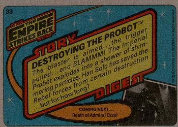 1980 Topps Star Wars: The Empire Strikes Back #33 Destroying the Probot Back
