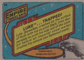 1980 Topps Star Wars: The Empire Strikes Back #44 Luke...Trapped! Back