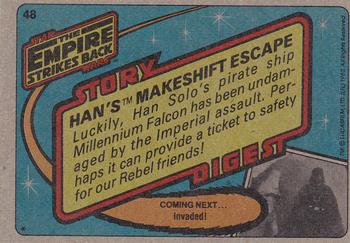 1980 Topps Star Wars: The Empire Strikes Back #48 Solo's Makeshift Escape Back