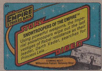 1980 Topps Star Wars: The Empire Strikes Back #51 Snowtroopers of the Empire Back