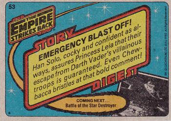 1980 Topps Star Wars: The Empire Strikes Back #53 Emergency Blast Off! Back