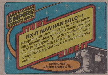 1980 Topps Star Wars: The Empire Strikes Back #55 Fix-It Man Han Solo! Back