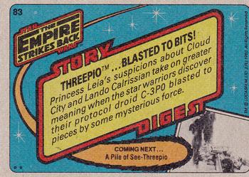 1980 Topps Star Wars: The Empire Strikes Back #83 Threepio...Blasted to Bits! Back