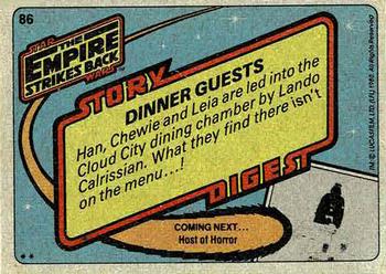 1980 Topps Star Wars: The Empire Strikes Back #86 Dinner Guests Back