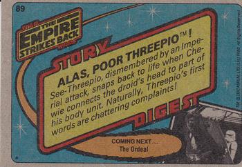 1980 Topps Star Wars: The Empire Strikes Back #89 Alas, Poor Threepio! Back