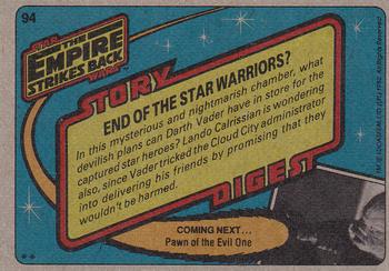 1980 Topps Star Wars: The Empire Strikes Back #94 End of the Star Warriors? Back