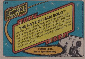 1980 Topps Star Wars: The Empire Strikes Back #97 The Fate of Han Solo Back