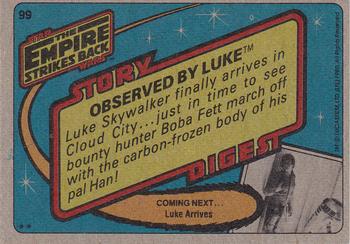 1980 Topps Star Wars: The Empire Strikes Back #99 Observed by Luke Back