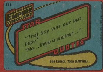 1980 Topps Star Wars: The Empire Strikes Back #271 Darth Vader Back