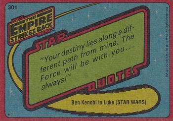 1980 Topps Star Wars: The Empire Strikes Back #301 Luke...Long Overdue! Back