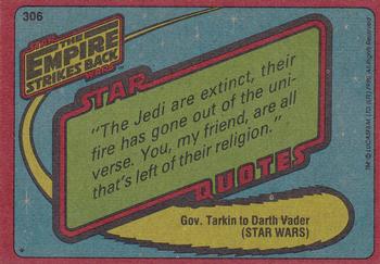 1980 Topps Star Wars: The Empire Strikes Back #306 Busy as a Wookiee! Back