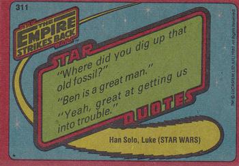 1980 Topps Star Wars: The Empire Strikes Back #311 The Walkers Close In! Back
