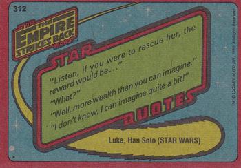 1980 Topps Star Wars: The Empire Strikes Back #312 Toward Tomorrow... Back