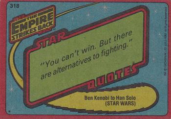 1980 Topps Star Wars: The Empire Strikes Back #318 The Ominous One Back