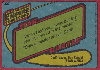 1980 Topps Star Wars: The Empire Strikes Back #327 Rebel Snowspeeders Zero In! Back