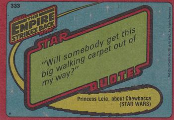 1980 Topps Star Wars: The Empire Strikes Back #333 Imperial Snow Walker Attack! Back