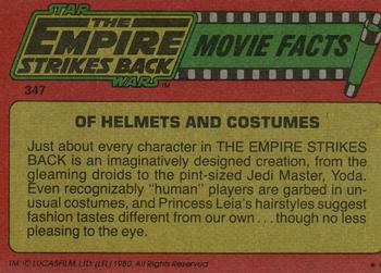 1980 Topps Star Wars: The Empire Strikes Back #347 Of Helmets and Costumes Back