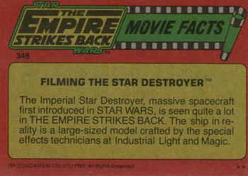 1980 Topps Star Wars: The Empire Strikes Back #348 Filming the Star Destroyer Back
