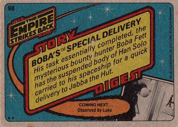 1980 Topps Star Wars: The Empire Strikes Back #98 Boba's Special Delivery Back