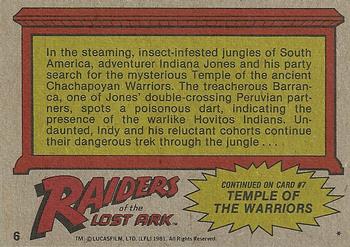 1981 Topps Raiders of the Lost Ark #6 Valley Of Mystery Back