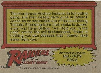 1981 Topps Raiders of the Lost Ark #14 Snagged By Belloq Back