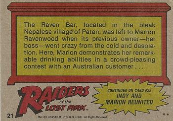 1981 Topps Raiders of the Lost Ark #21 The Drinking Contest Back