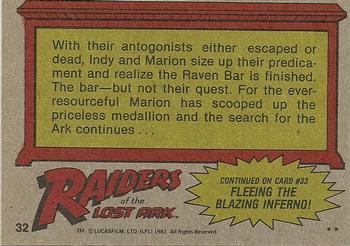 1981 Topps Raiders of the Lost Ark #32 Escape! Back