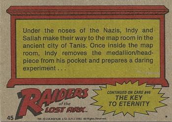 1981 Topps Raiders of the Lost Ark #45 Inside The Map Room Back