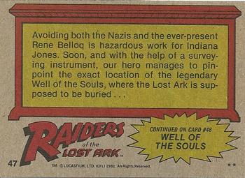 1981 Topps Raiders of the Lost Ark #47 Indy Zeroes In Back