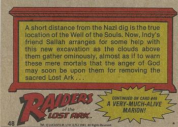 1981 Topps Raiders of the Lost Ark #48 Well Of The Souls Back