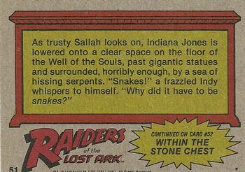 1981 Topps Raiders of the Lost Ark #51 Chamber Of Death! Back