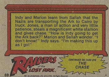1981 Topps Raiders of the Lost Ark #69 Race For The Ark! Back