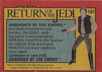 1983 Topps Star Wars: Return of the Jedi #101 Ambushed by the Empire Back