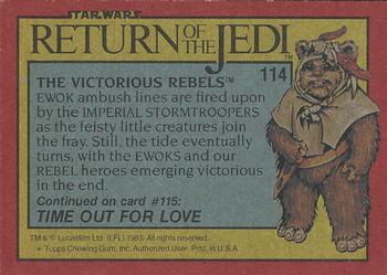 1983 Topps Star Wars: Return of the Jedi #114 The Victorious Rebels Back