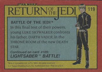 1983 Topps Star Wars: Return of the Jedi #119 Battle of the Jedi Back