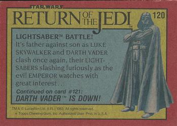 1983 Topps Star Wars: Return of the Jedi #120 Lightsaber Battle Back