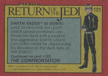 1983 Topps Star Wars: Return of the Jedi #121 Darth Vader Is Down! Back