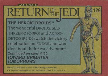 1983 Topps Star Wars: Return of the Jedi #129 The Heroic Droids Back