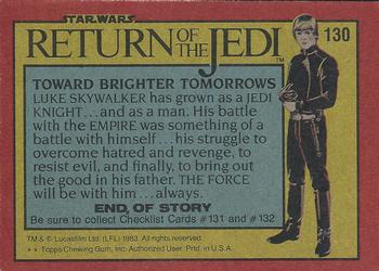 1983 Topps Star Wars: Return of the Jedi #130 Toward Brighter Tomorrows Back