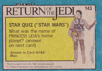 1983 Topps Star Wars: Return of the Jedi #143 A Close Call! Back