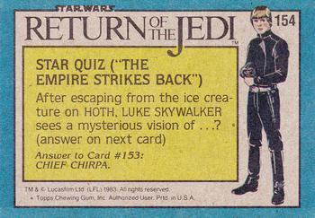 1983 Topps Star Wars: Return of the Jedi #154 Luke Skywalker Surrenders Back