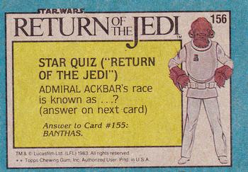 1983 Topps Star Wars: Return of the Jedi #156 The Jaws of Death Back