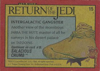 1983 Topps Star Wars: Return of the Jedi #15 Intergalactic Gangster Back