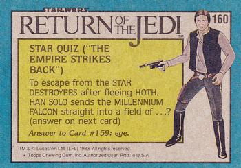 1983 Topps Star Wars: Return of the Jedi #160 Toward the Sarlacc Pit Back