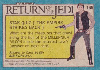1983 Topps Star Wars: Return of the Jedi #166 The Ewok Village Back