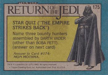 1983 Topps Star Wars: Return of the Jedi #175 Village of the Ewoks Back