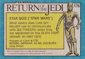 1983 Topps Star Wars: Return of the Jedi #176 Aboard the Sail Barge Back