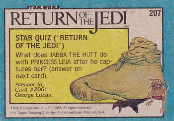 1983 Topps Star Wars: Return of the Jedi #207 Surrounded by Ewoks Back